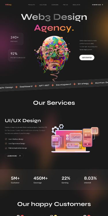 Innovative Web3 Agency Landing Page Concept