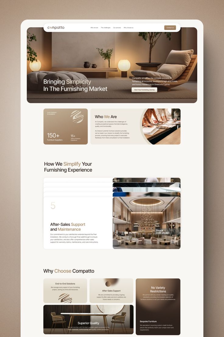 Luxury Elegant Furnishing Website Design & Development for High-End Companies _ Compatto Case Study